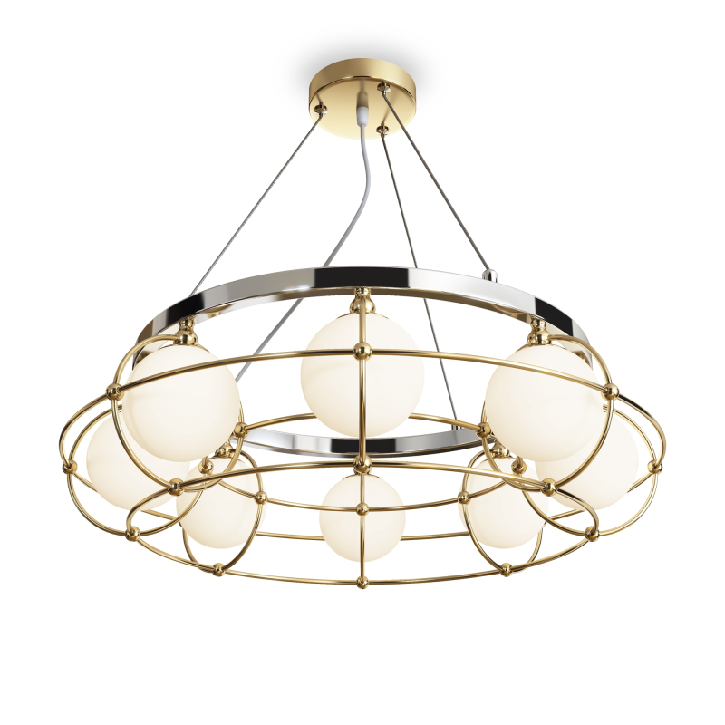 Подвесная люстра шар Maytoni Carcass MOD312PL-08GCH