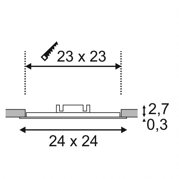Встраиваемый светодиодный светильник SLV Senser Square 162783