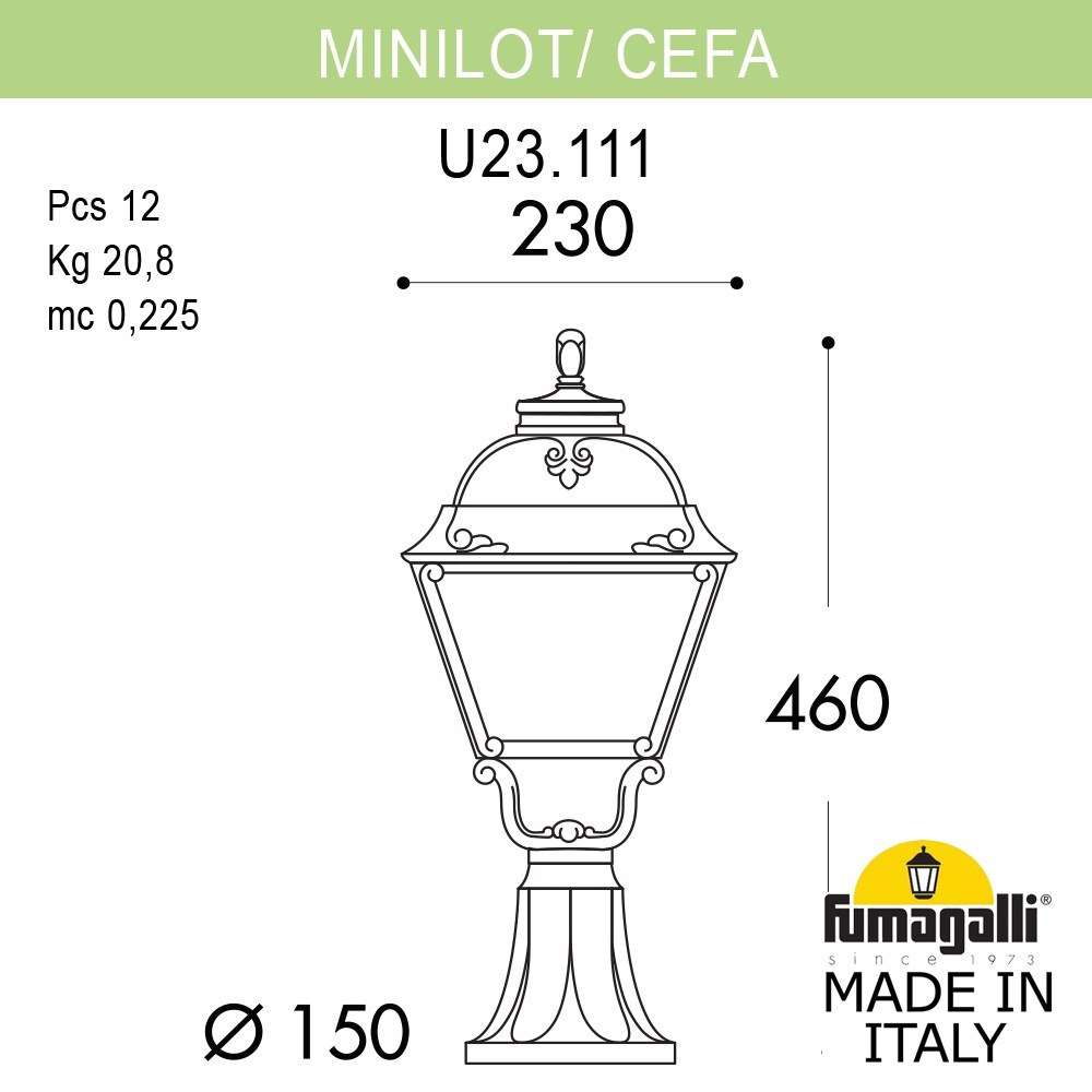 Ландшафтный светильник Fumagalli MINILOT/CEFA U23.111.000.BYE27