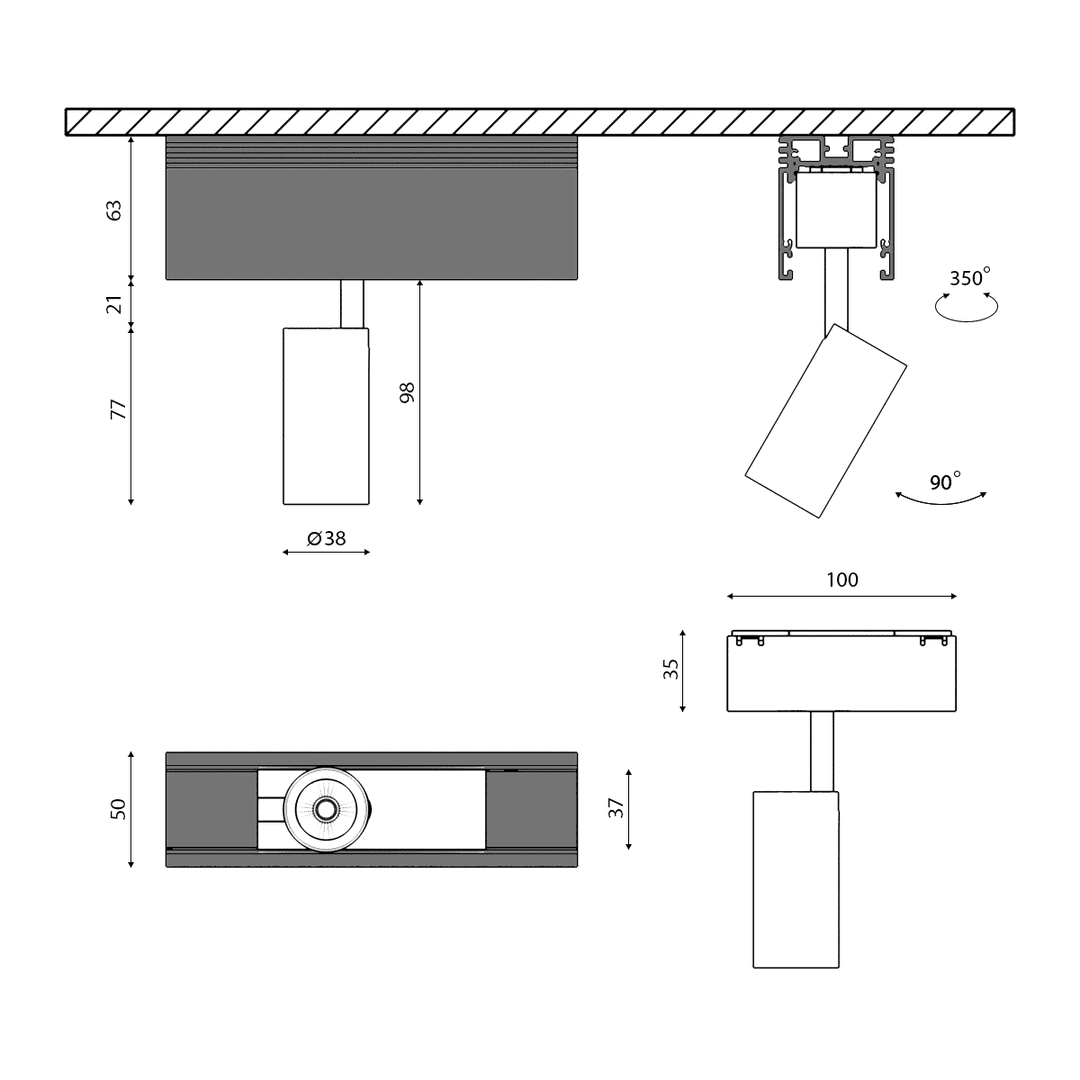 Трековый светильник DesignLed SY-601201-BL-7-NW 003586