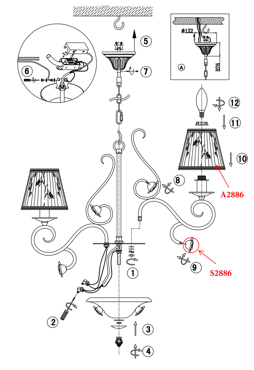Подвесная люстра Odeon Light Montala 2886/5