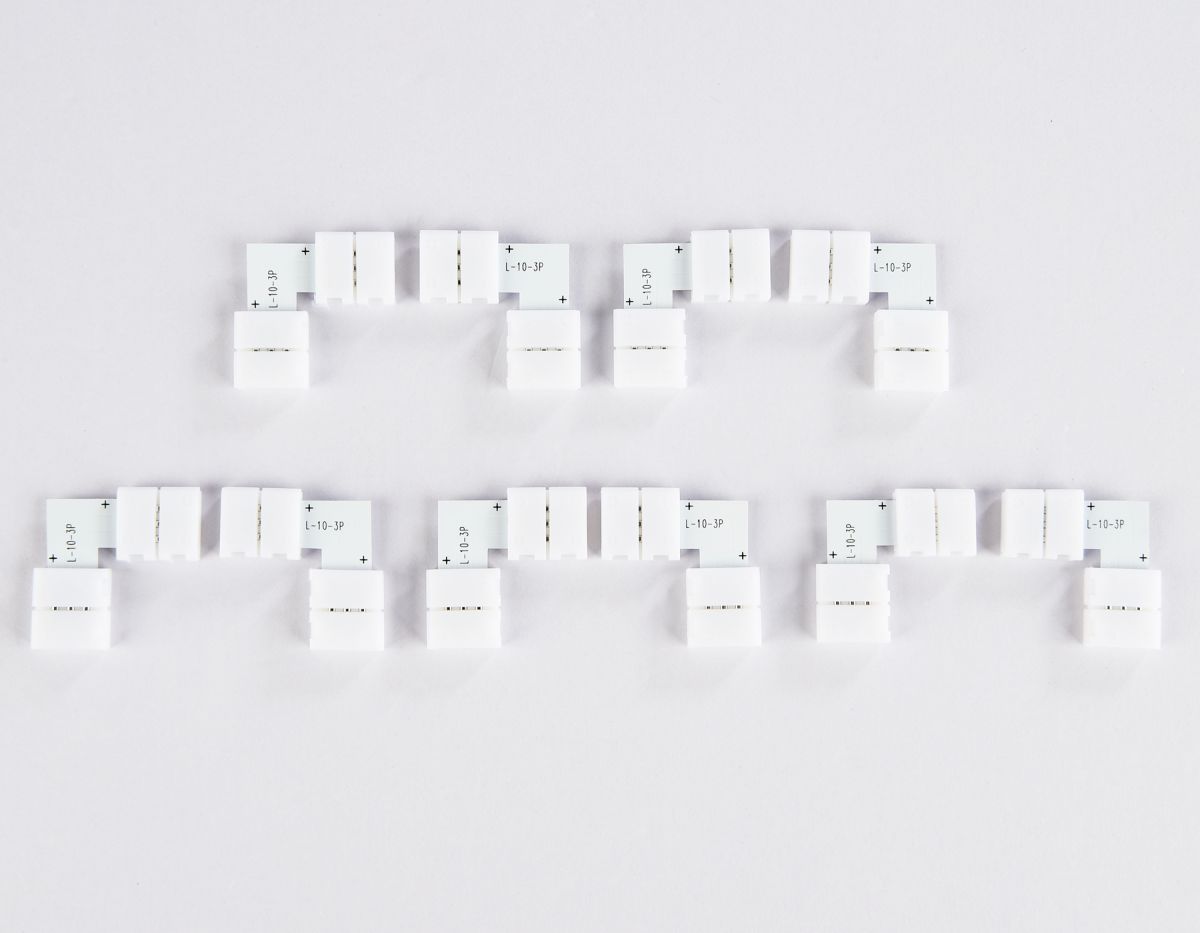 Соединитель угловой L для светодиодной ленты 5050 12/24V (3 конт.) GS6651 (10шт) Ambrella Light Illumination GS6651