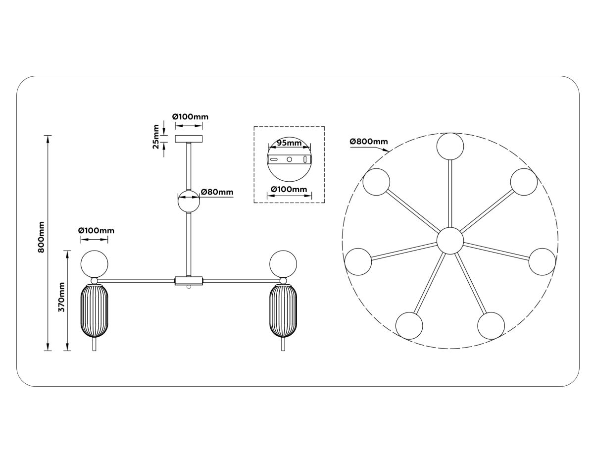 Люстра на штанге Ambrella Light High Light Ceramo Modern LH53106
