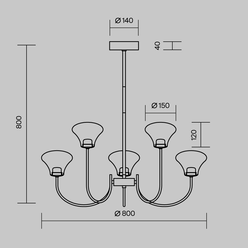 Люстра на штанге Maytoni Dynasty MOD402PL-L30BS3K