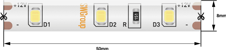 Светодиодная лента SWG SWG260-12-4.8-WW-65-M 009458