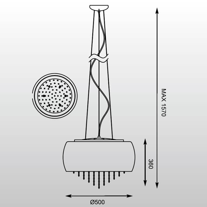 Подвесная люстра Zumaline VISTA P0076-06K-F4GR