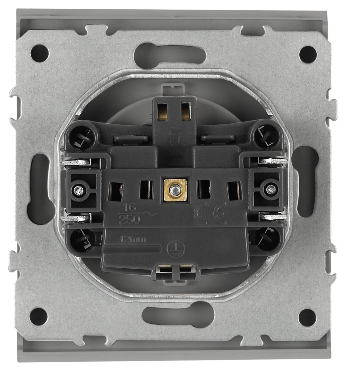 Розетка Эра Arktik 16-2103-03 с заземлением 2P+E Schuko со шторками с крышкой 16А-250В алюминий Б0070436