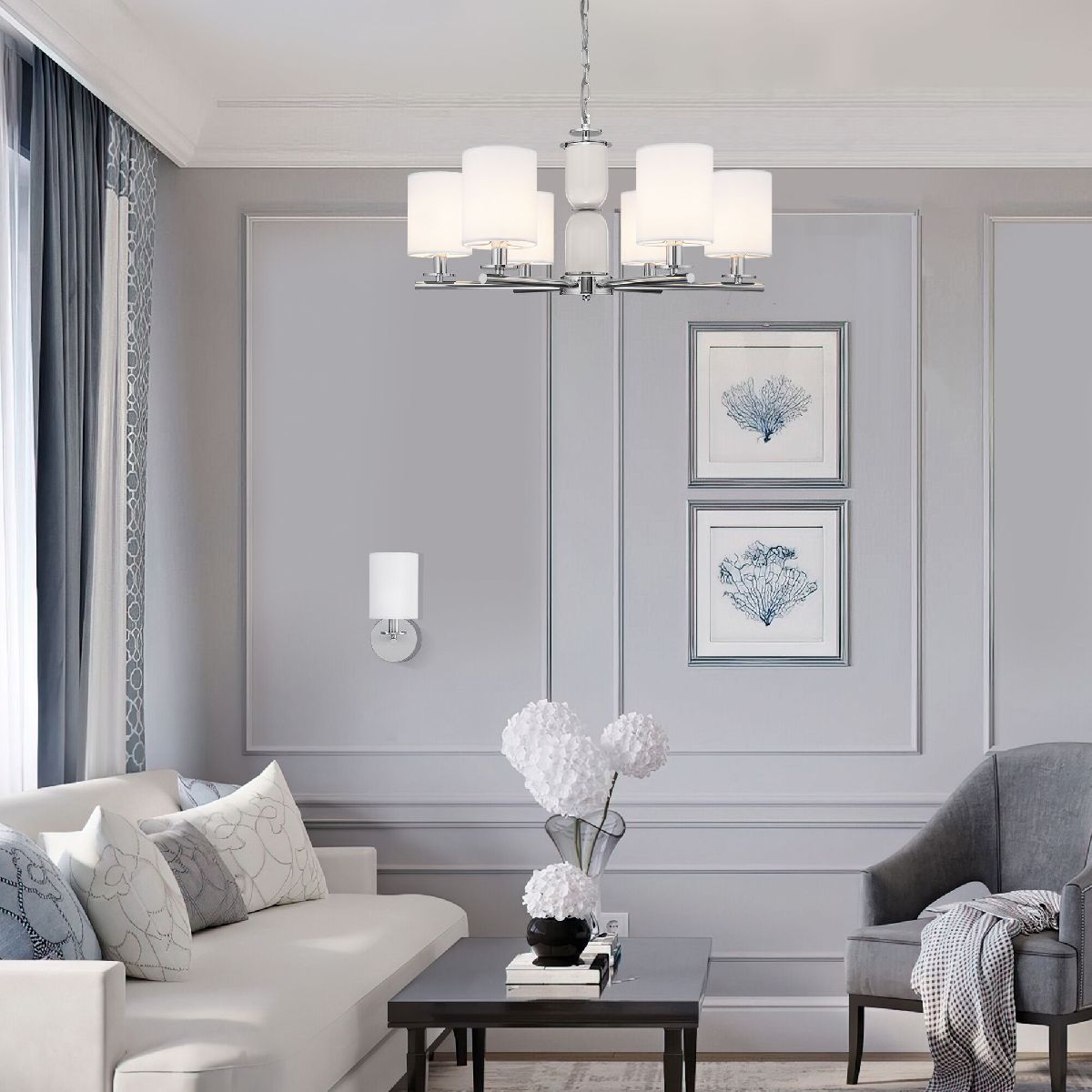 Подвесная люстра Eurosvet 60146/6 никель Smart a063868