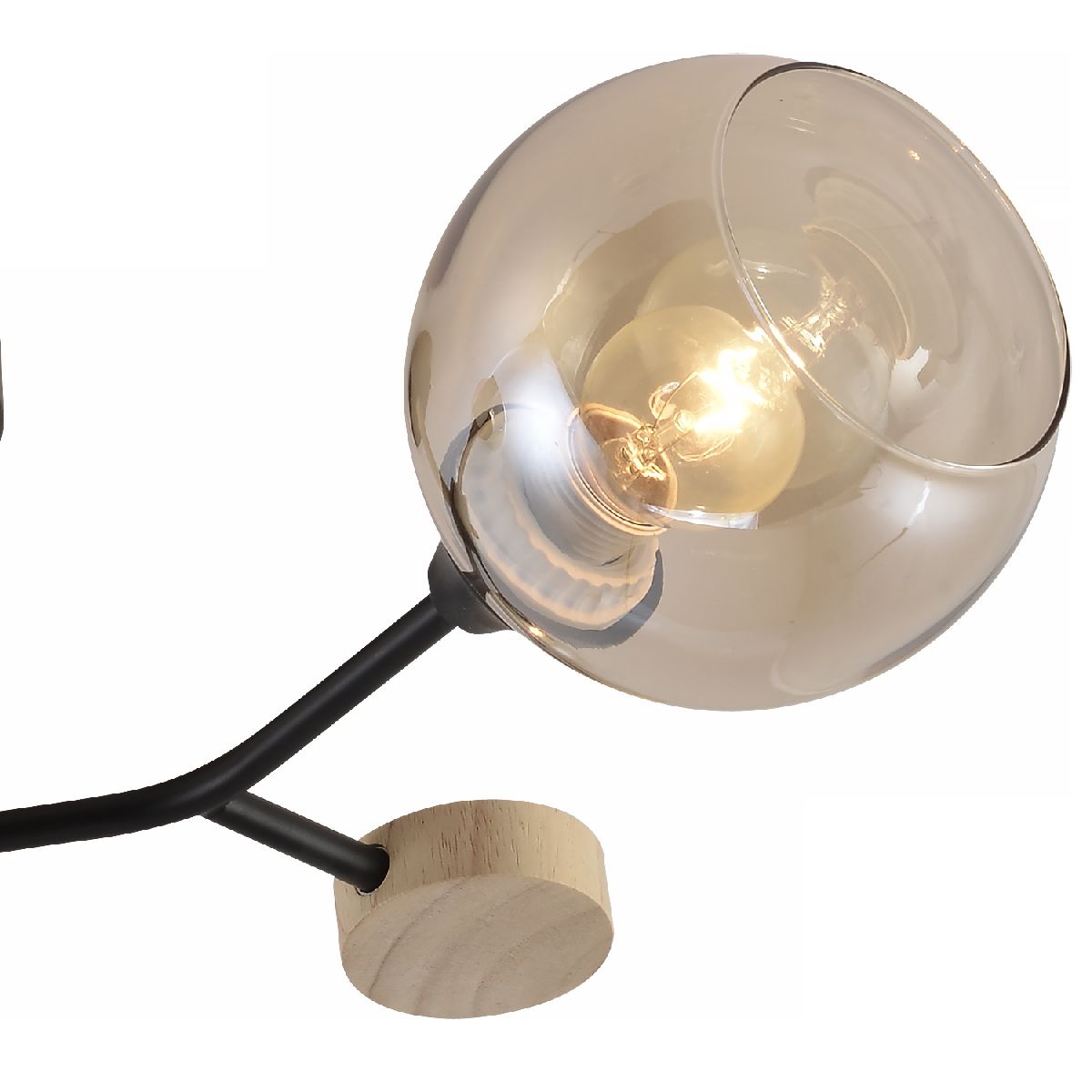 Люстра на штанге Reluce 01501-0.3-03 BK+WOOD