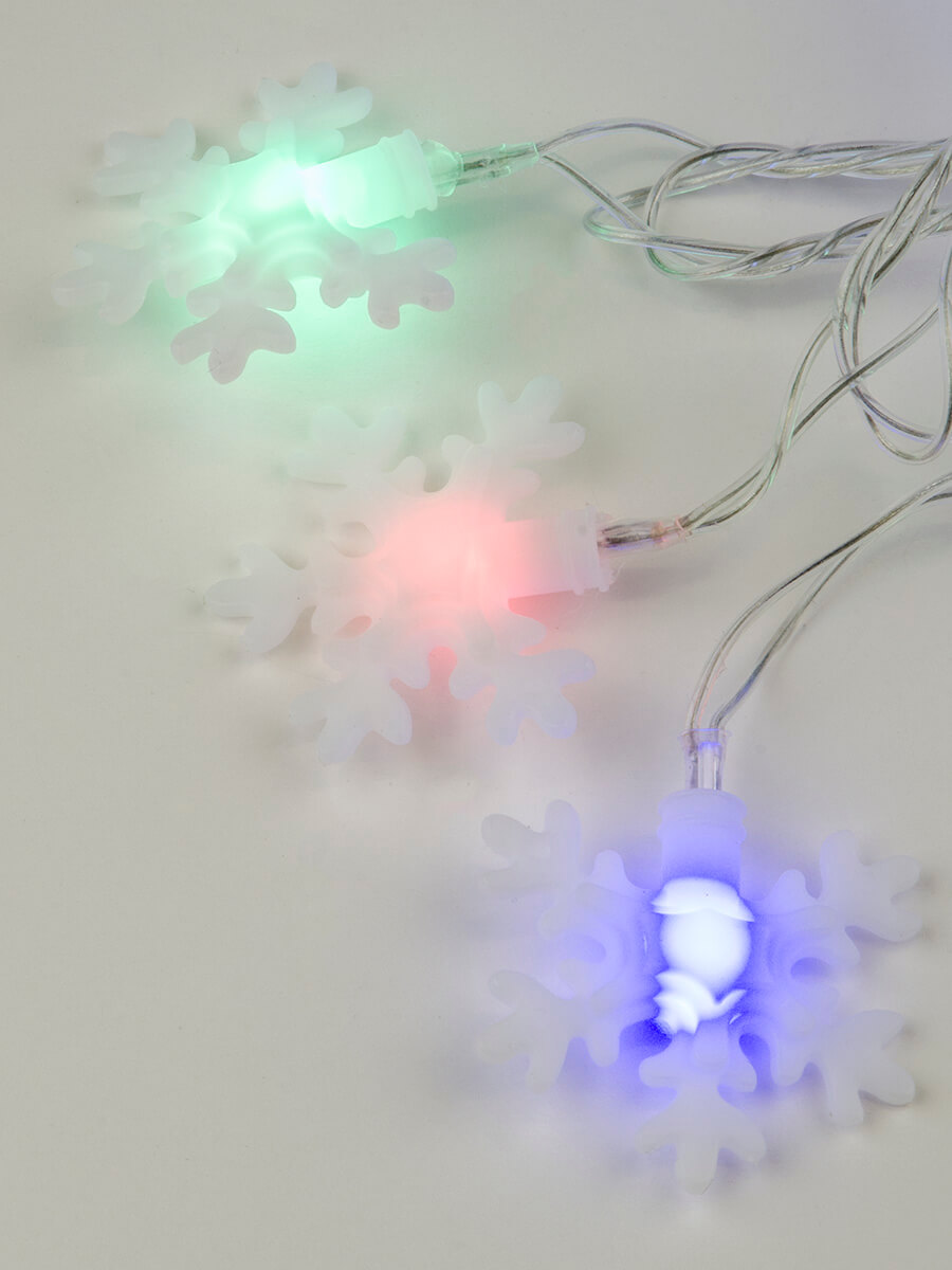 Светодиодная гирлянда Uniel Снежинки-3 (UL-00007195) разноцветный ULD-S0500-050/DTA Multi IP20 Snowflakes-3