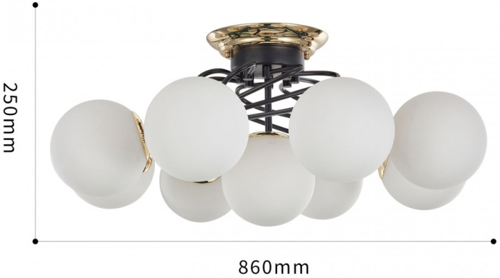 Потолочная люстра Arte Milano 276408/8+1 BK/GD