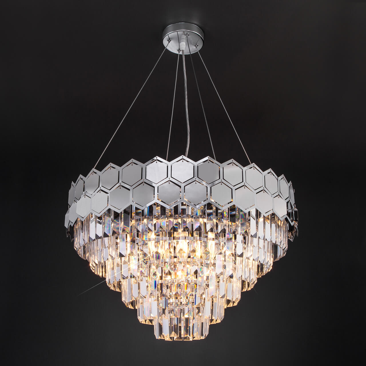 Подвесная люстра Eurosvet Ariana 10124/8 хром/прозрачный хрусталь Strotskis Smart (10113/8)