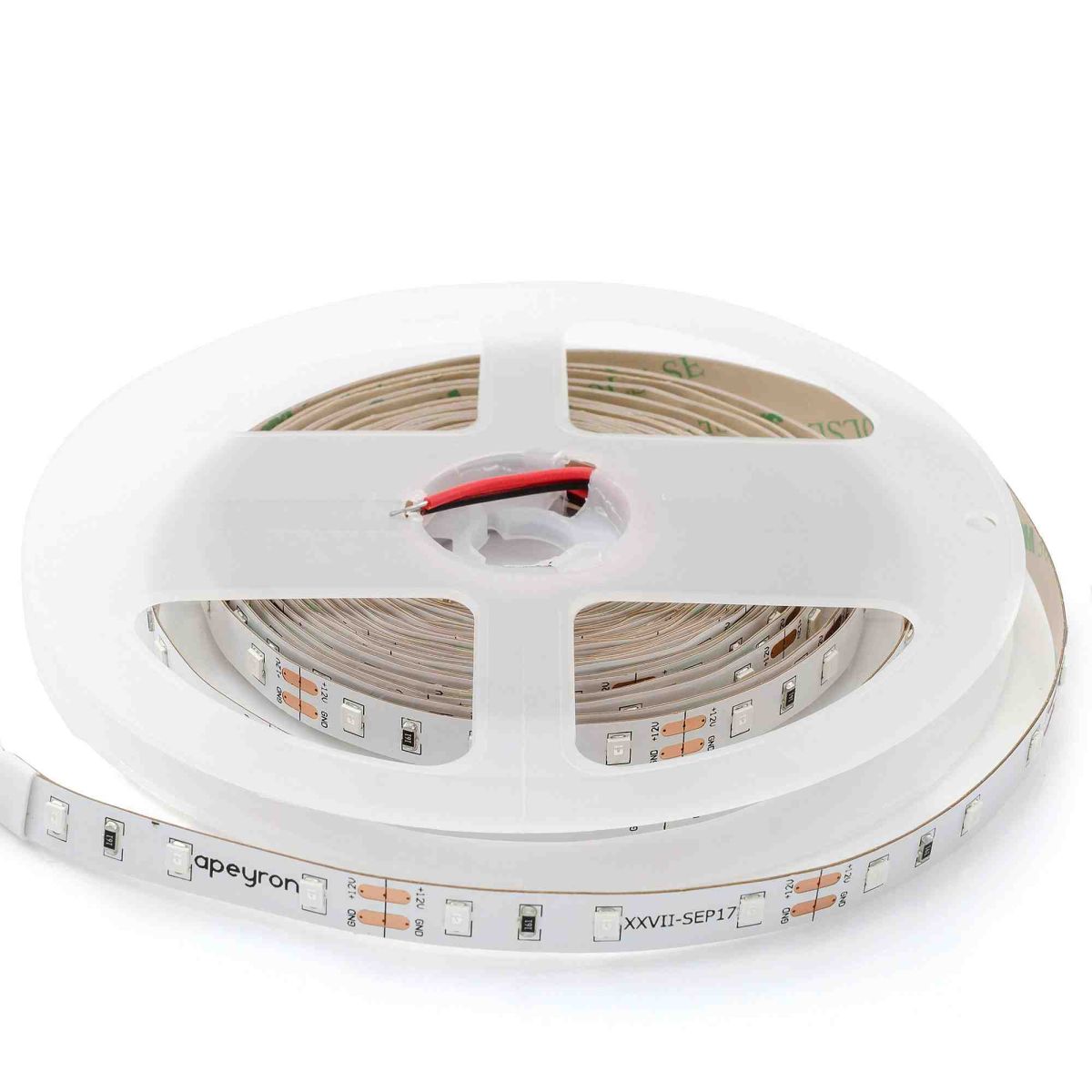 Светодиодная лента Apeyron 12В, 4,8Вт/м, smd3528, 60д/м, IP20 5м Красный 00-435