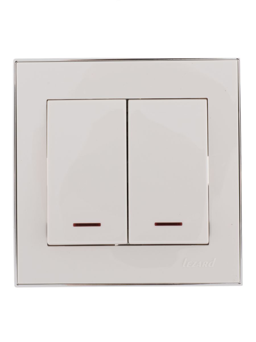 Выключатель двойной с подсветкой Lezard Rain 703-0225-112