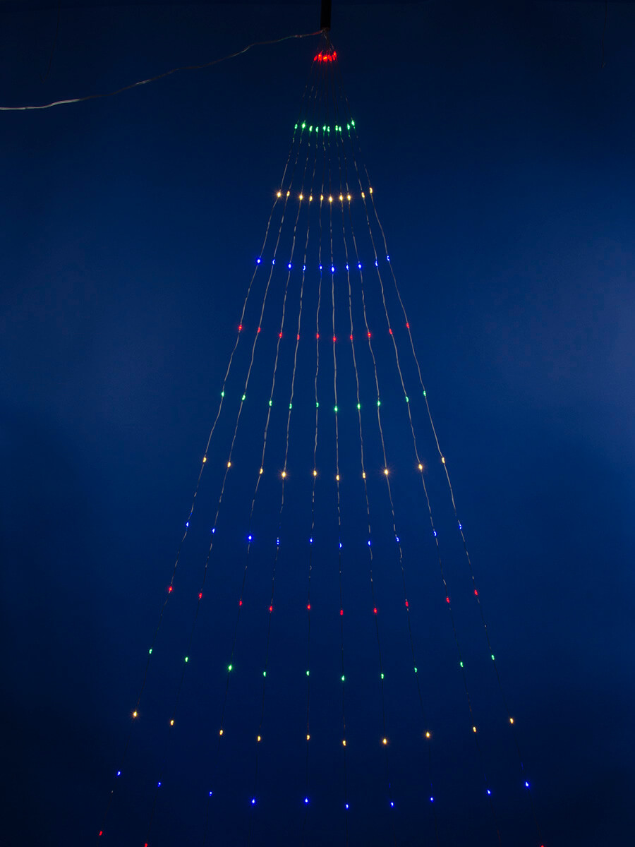 Уличная светодиодная гирлянда (UL-00007284) Uniel Лучи росы 220V  разноцветный ULD-E0200-200/STA Multi IP44