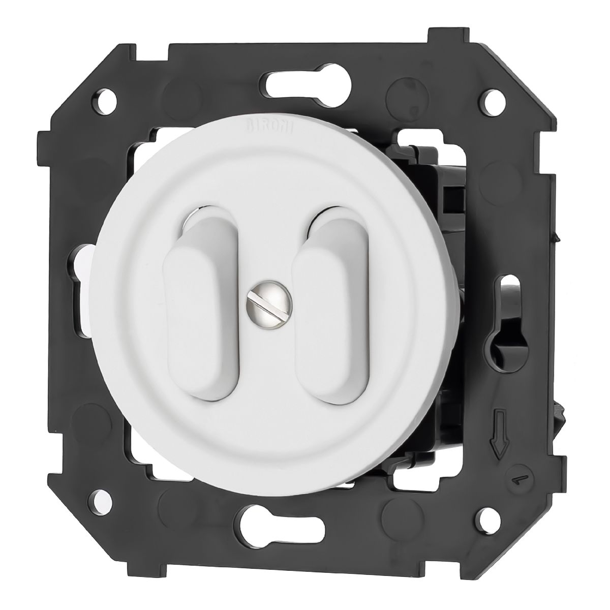 Выключатель двухклавишный Bironi Шедель Бриз B3-222-21M