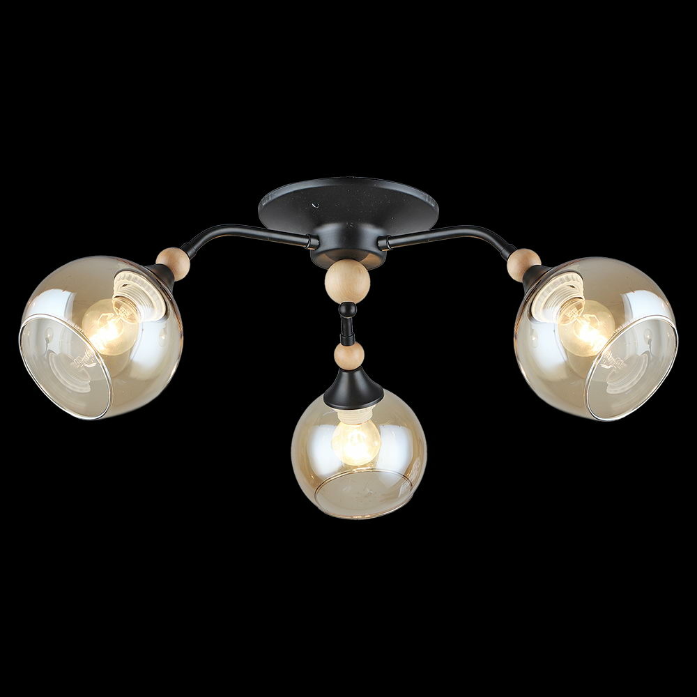 Потолочная люстра Reluce 05062-0.3-03 BK+WOOD