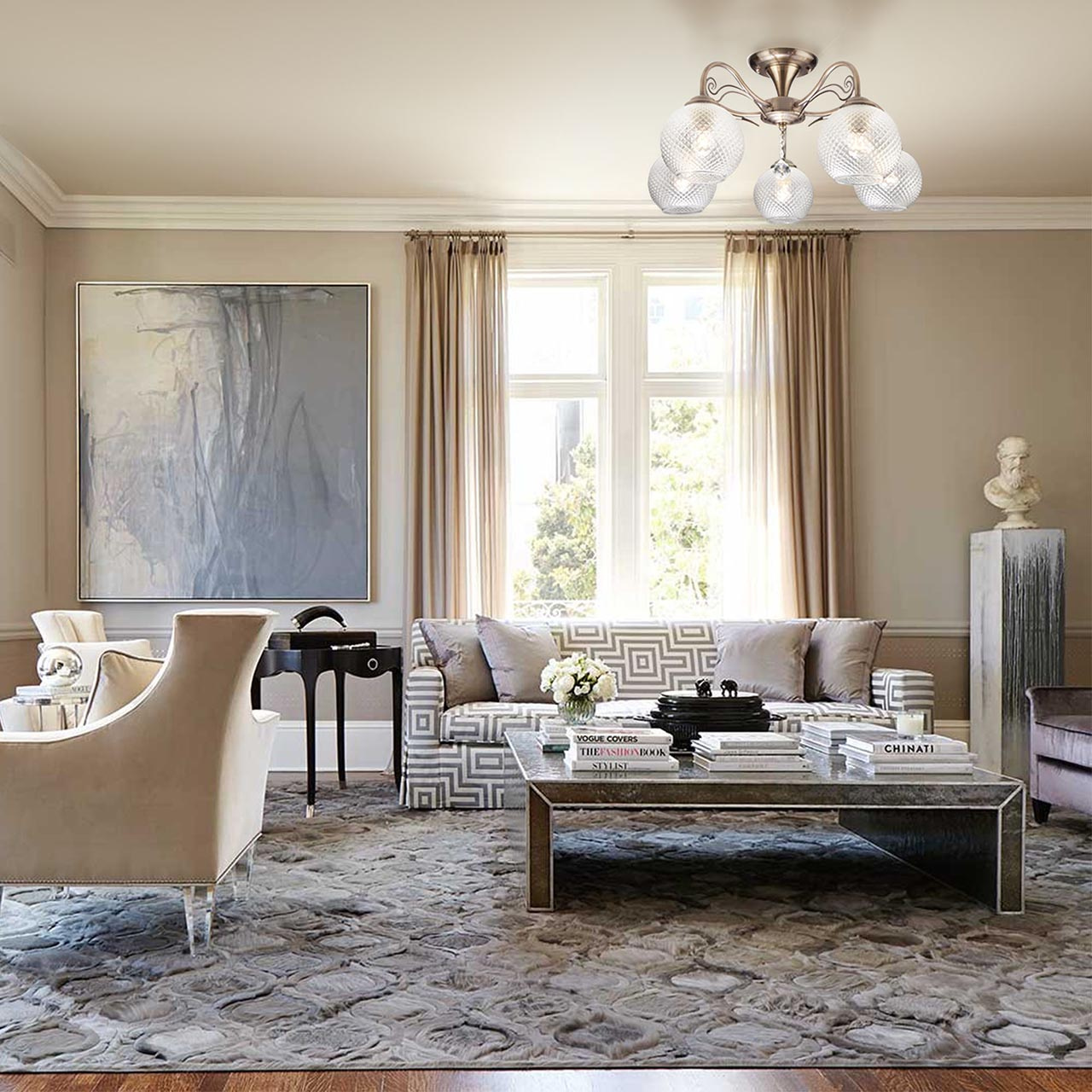 Потолочная люстра Eurosvet Kristin 30139/5 античная бронза