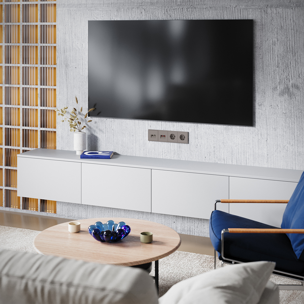 Накладка для розетки TV+RJ45 кат. 6 Voltum S70 (капучино) VLS002714