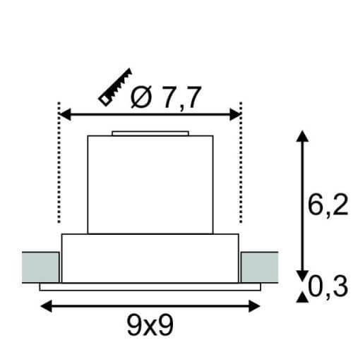 Встраиваемый светодиодный светильник SLV New Tria Led DL Square Set 113961