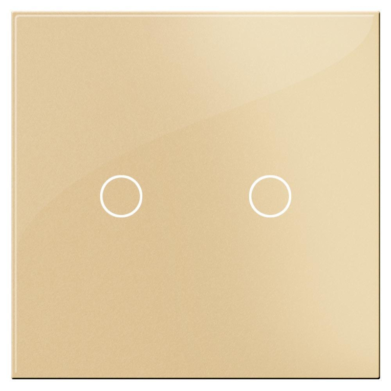 Выключатель сенсорный двухклавишный Hiper золото S1G2-01G