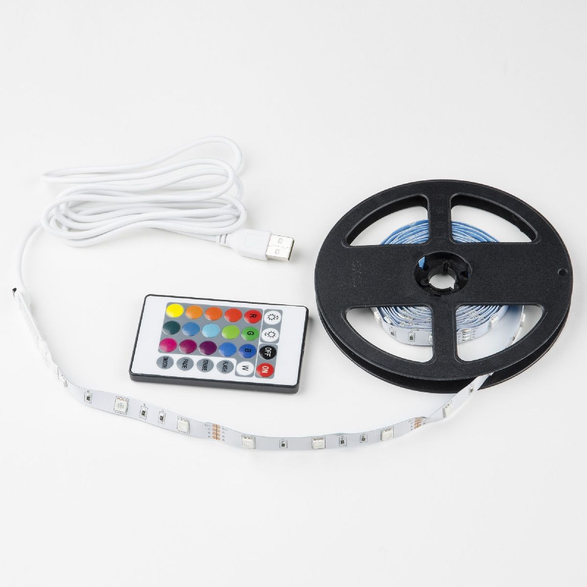 Светодиодная лента Uniel ULS-U12 3M/RGB/1.5M/USB/RC IP20 RUA02C24 блистер UL-00007534