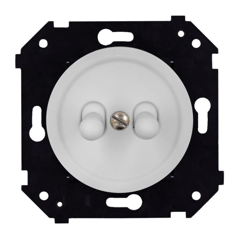 Кнопка двухтумблерная Bironi Шедель Бриз B3-232-21M-PB