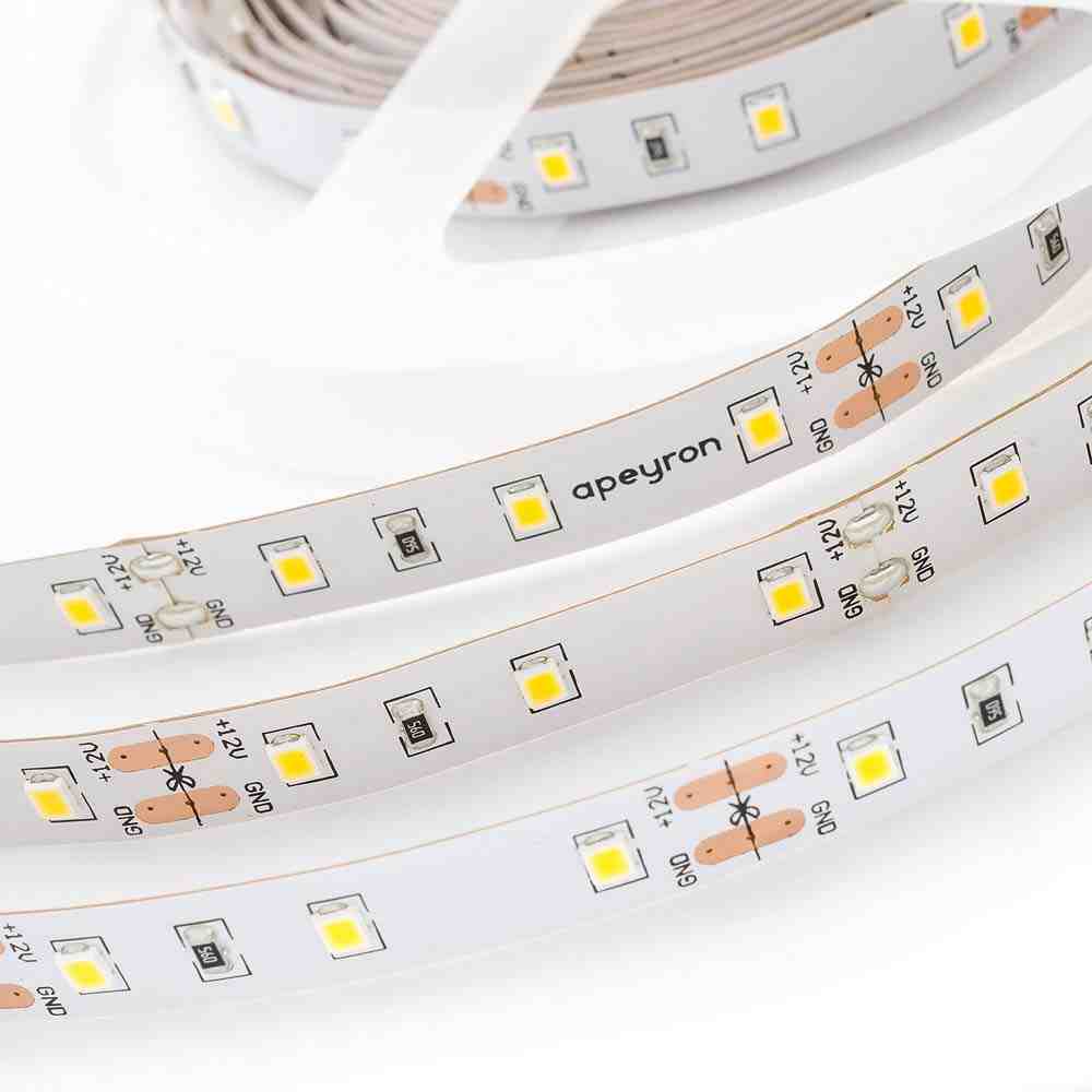 Светодиодная лента Apeyron 12В ПРО 12Вт/м smd2835 60д/м IP20 1100Лм/м 5м 3000К 00-454