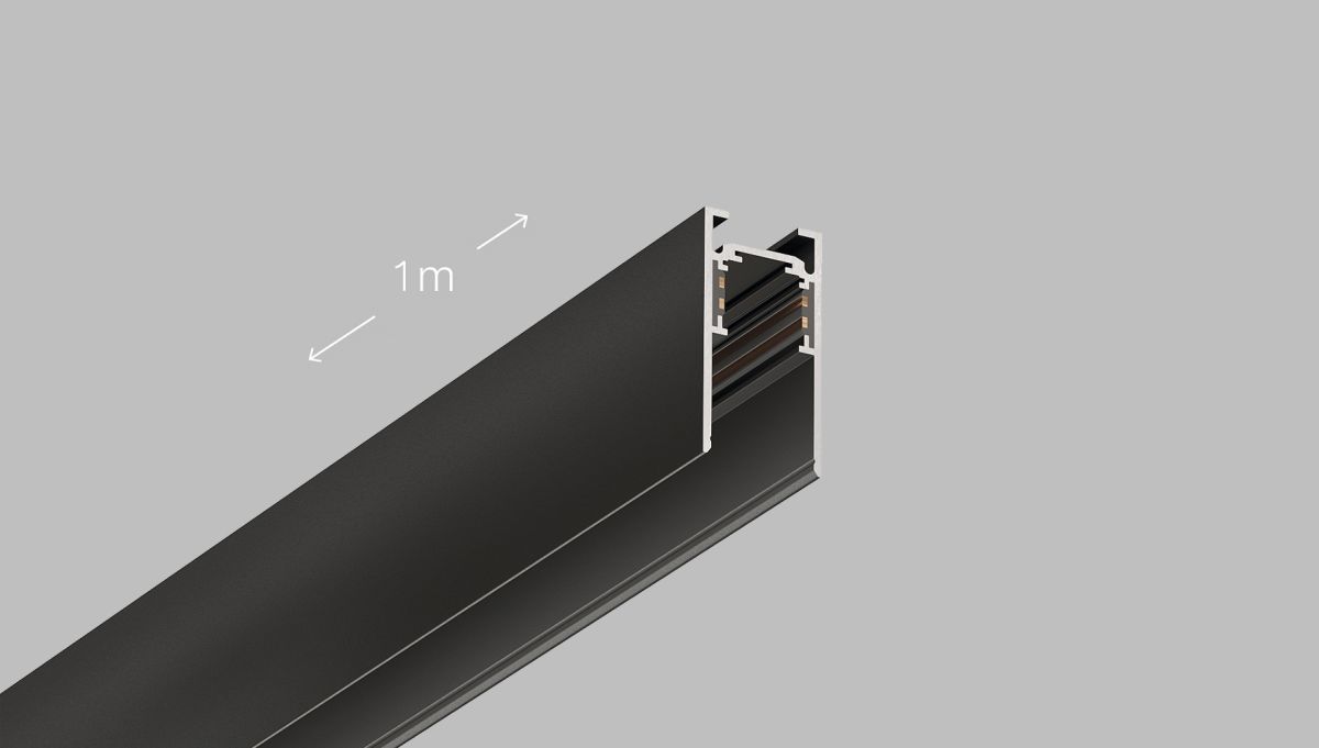 Шинопровод магнитный Luminotti Genesis L.300.1M.2.BK