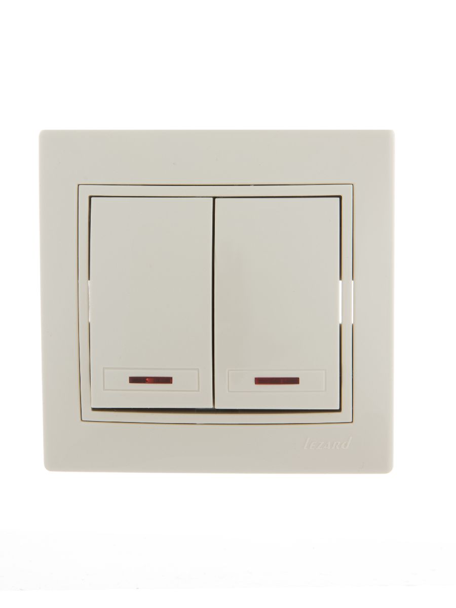 Выключатель двойной с подсветкой Lezard Mira 701-0303-112