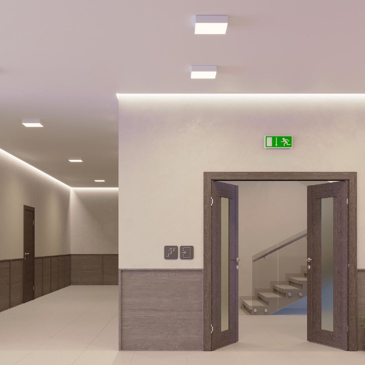 Потолочный светильник Arlight IM-QUADRO-EMERGENCY-3H-S350x350-33W Warm3000 (BK, 120 deg, 230V) 041012