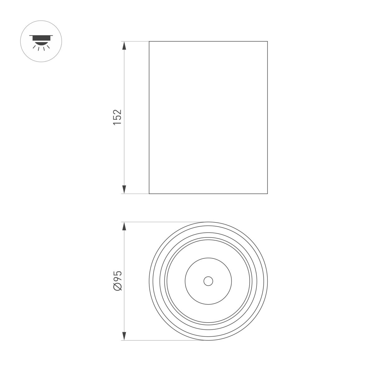 Накладной светильник Arlight SP-SALT-R95-20W Day4000 (WH-BK, 40 deg, 230V) 056740