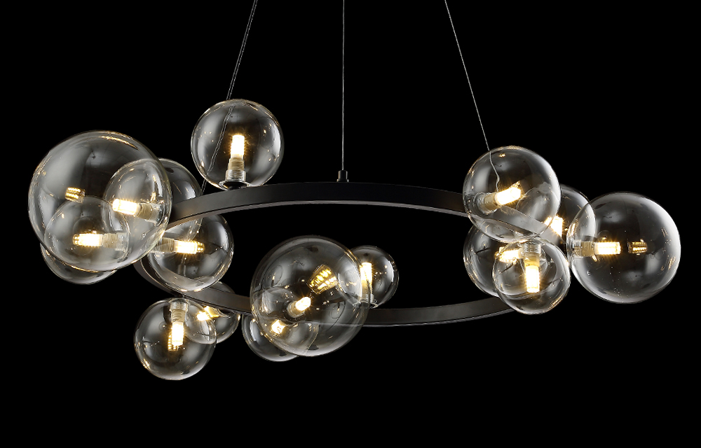 Подвесная люстра Crystal Lux Agata AGATA SP15 BLACK/TRANSPARENTE