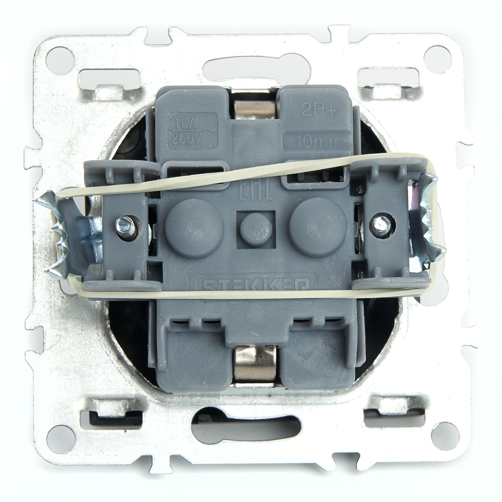 Розетка 1-местная с/з с защитной шторкой Stekker Эрна PST16-9110-03 49154