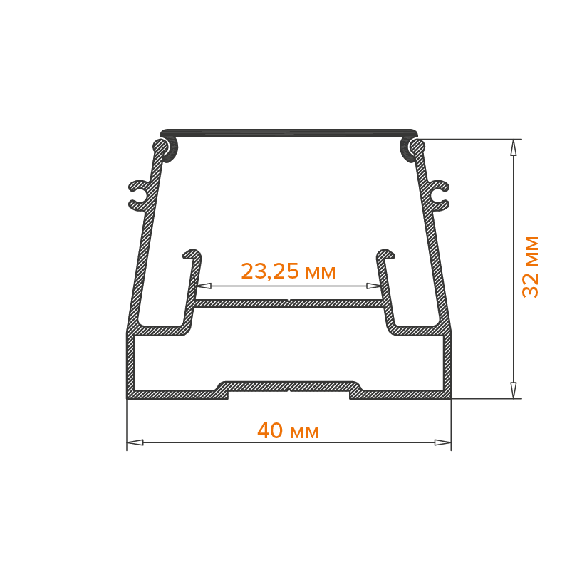 Профиль встраиваемый Wolta WAP-S-40/32/2000-A