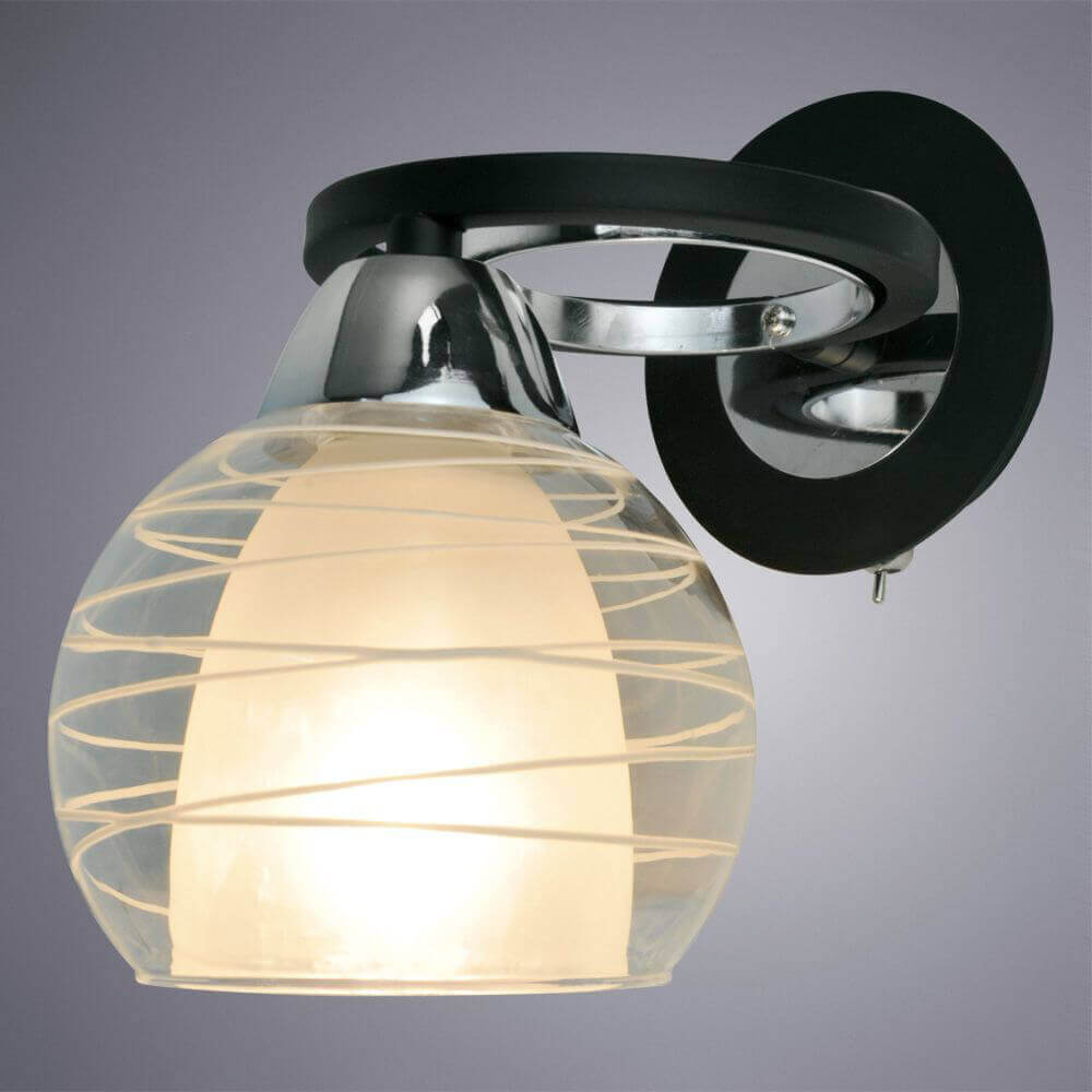 Бра с выключателем на корпусе Arte Lamp Ginevra A1604AP-1BK