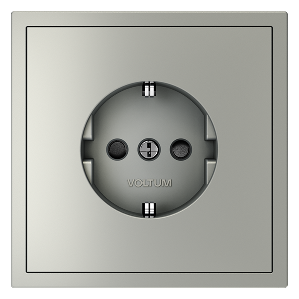Розетка со шторками Voltum S70 VLS040205 (сталь)