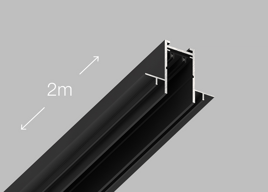 Шинопровод магнитный Luminotti Slimline L.299.2M.BK