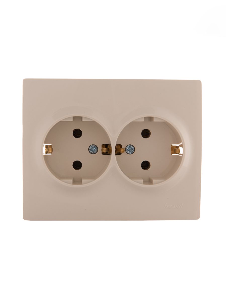 Розетка двойная с/з Lezard Karina 707-0300-127B