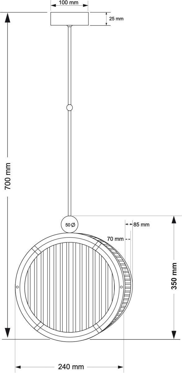 Подвесной светильник Kutek Lauria LAU-ZW-2(N)240/R