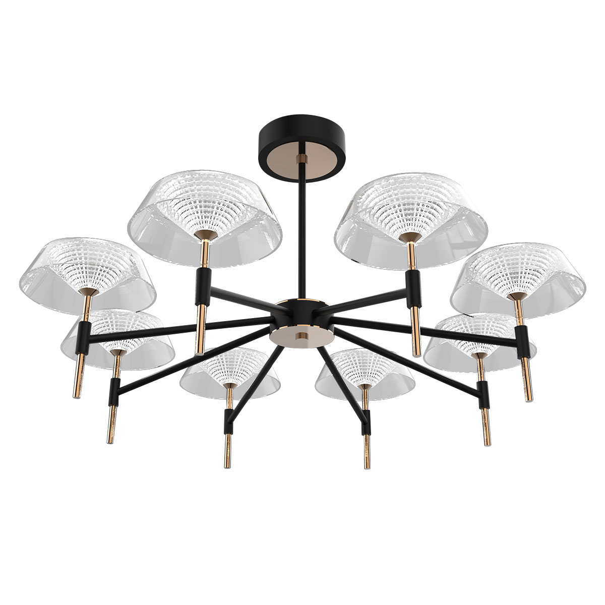 Люстра на штанге DeLight Collection MD21001018-8A black/gold