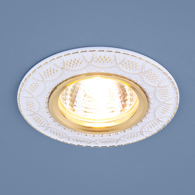 Встраиваемый светильник Elektrostandard 7010 MR16 WH/GD белый/золото 4690389099250