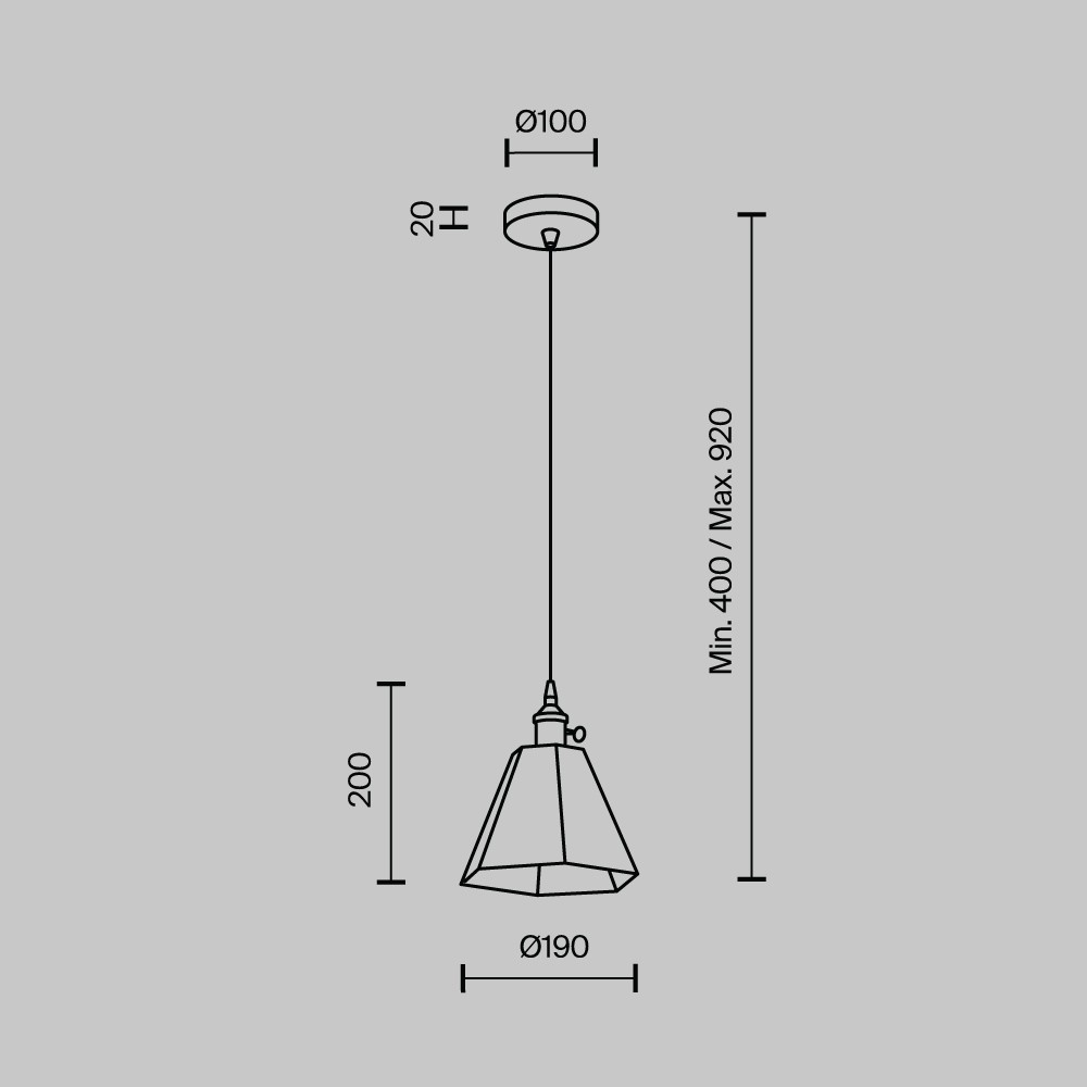Подвесной светильник Modestyle MS.151.150 BS