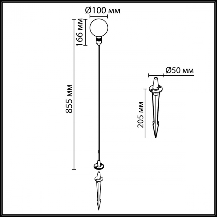 Ландшафтный светильник Odeon Light Nature Dande 7121/2GLA