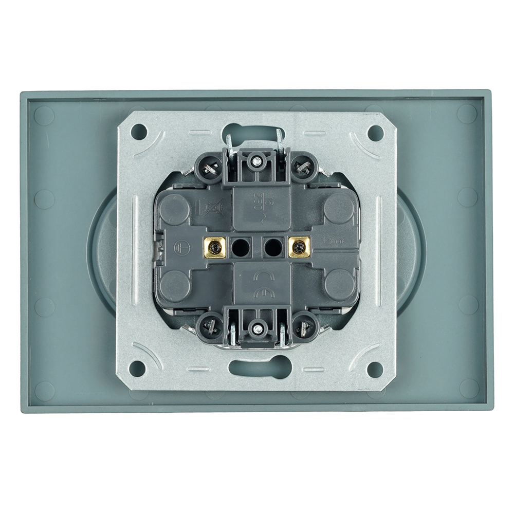 Розетка 2-местная с защитной шторкой Stekker Эмили б/з 250В 16А RST10-5116-09 антрацит soft touch 49929