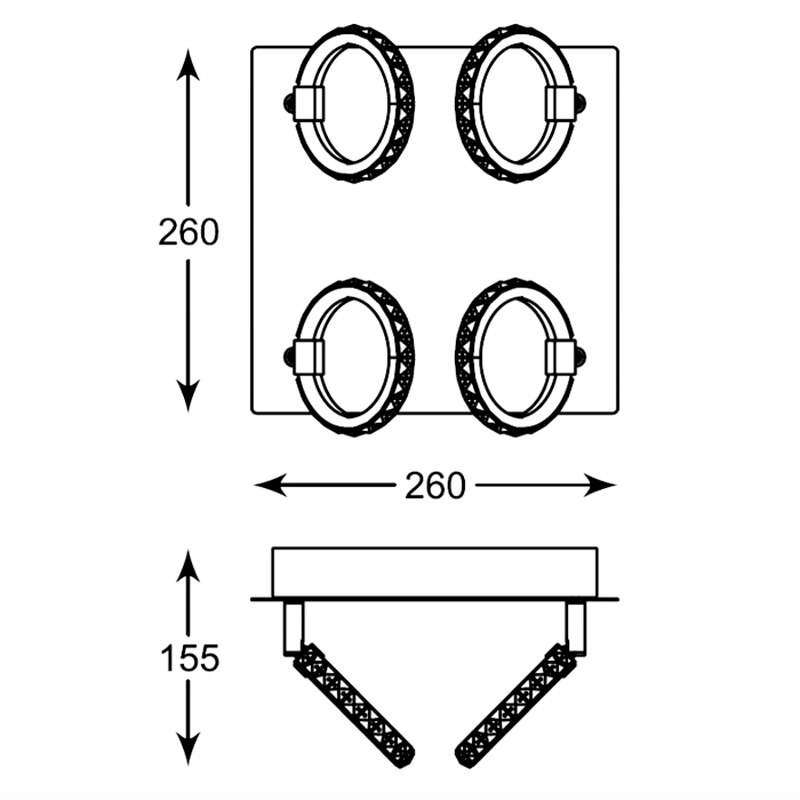 Встраиваемый светильник Zumaline TOLEDO CK170815-4