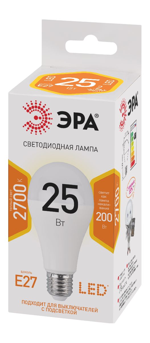 Лампа светодиодная Эра E27 25W 2700K LED A65-25W-827-E27 Б0035334