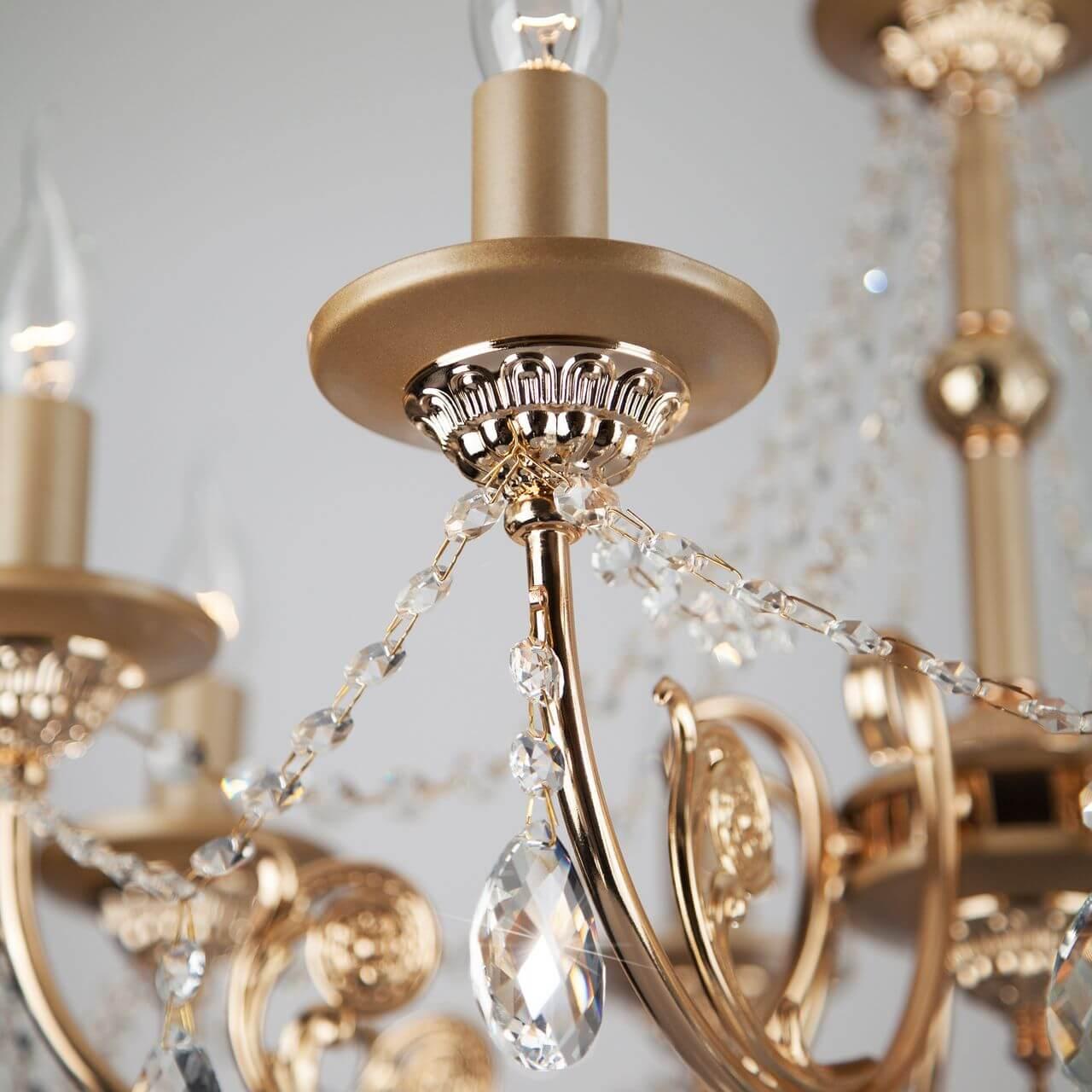 Подвесная люстра Eurosvet Cappella 10079/8 золото/прозрачный хрусталь Strotskis