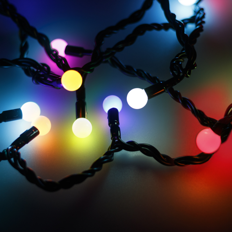 Светодиодная гирлянда Arlight ARD-Ball-Classic-D13-10000-Black-100LED RGB 025573