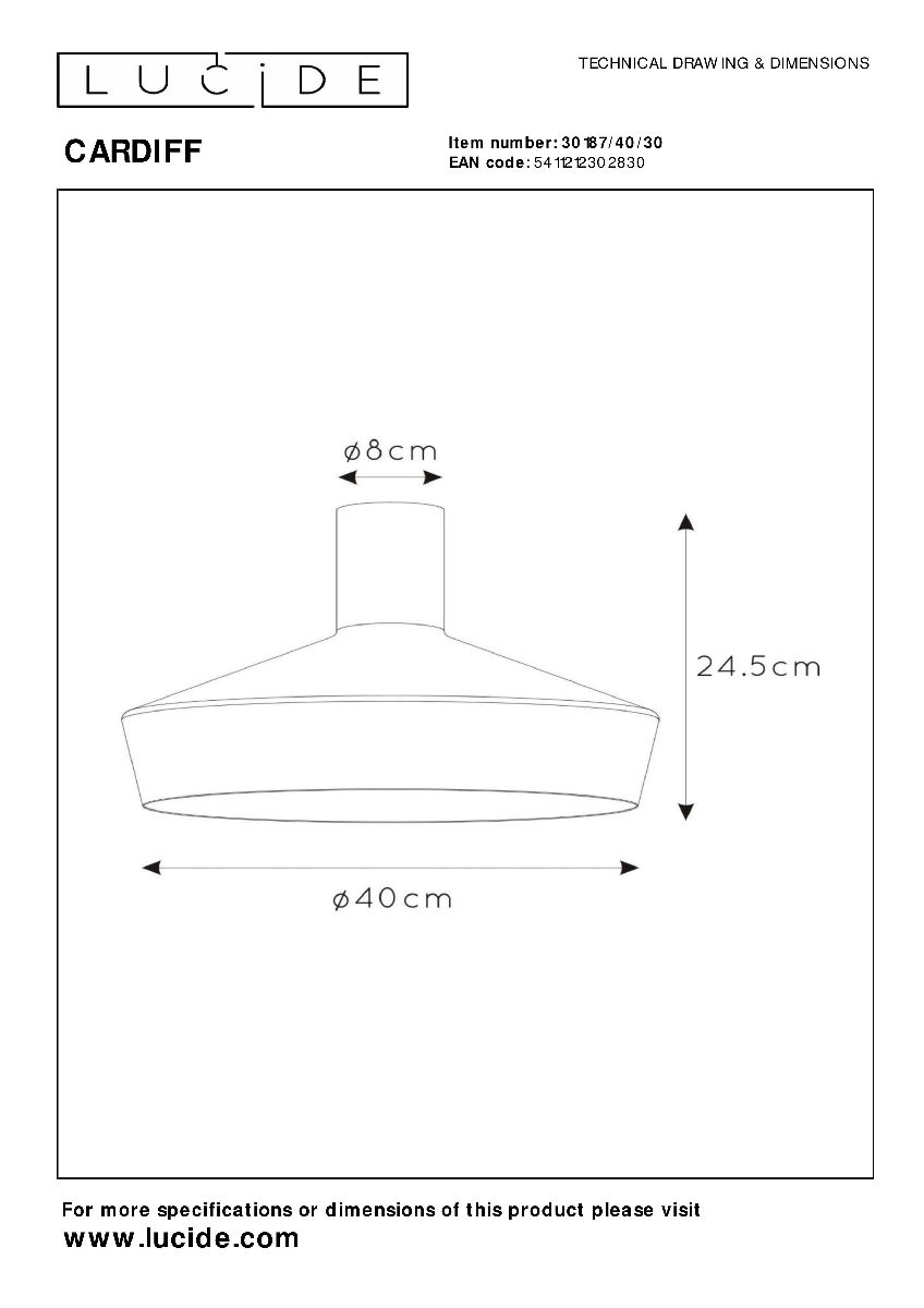 Потолочный светильник Lucide Cardiff 30187/40/30